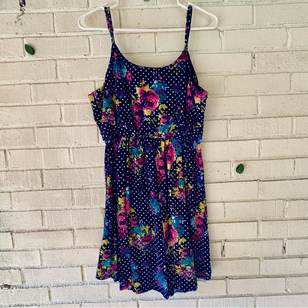 Xhilaration Polka Dot Floral Sundress